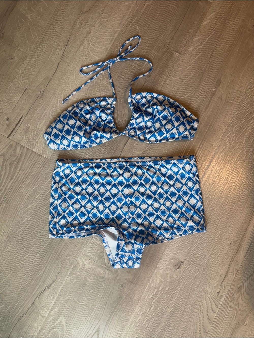 Hurley Blue White aaWomens Two-Piece Swim Set